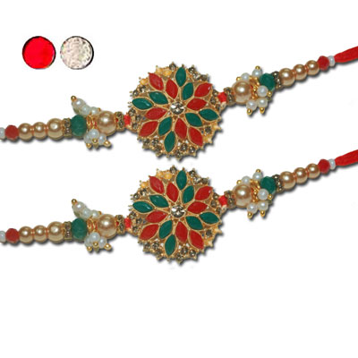 "AMERICAN DIAMOND (AD) RAKHIS -AD 4220 A- 47 (2 RAKHIS) - Click here to View more details about this Product